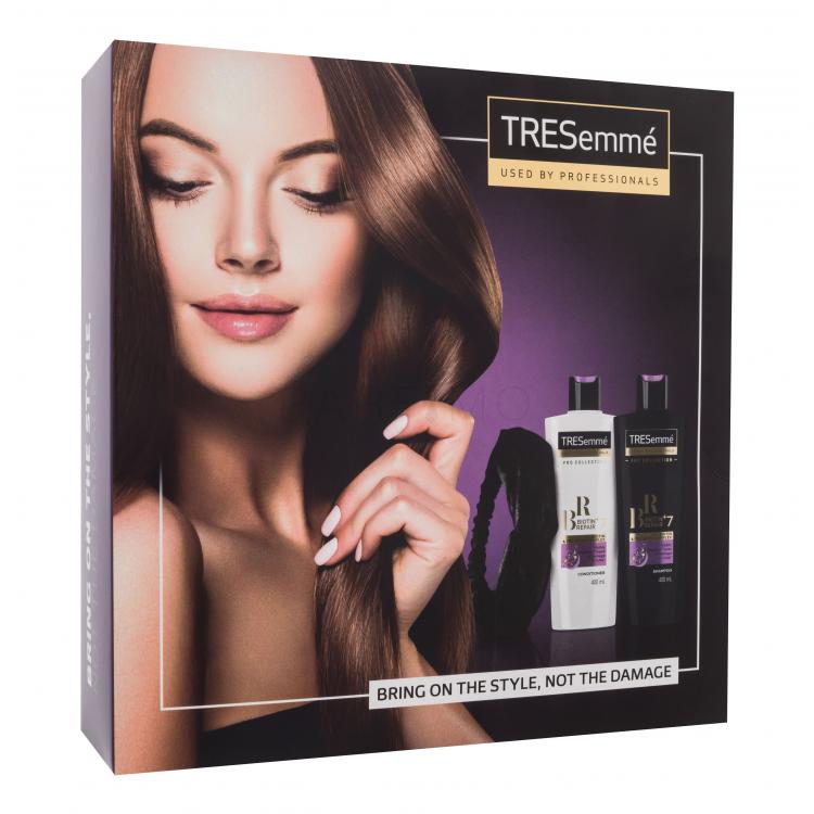 TRESemmé Biotin+ Repair 7 Gift Set Set cadou Șampon Biotin + Repair 7 400 ml + balsam Biotin + Repair 7 400 ml + bentiță de păr