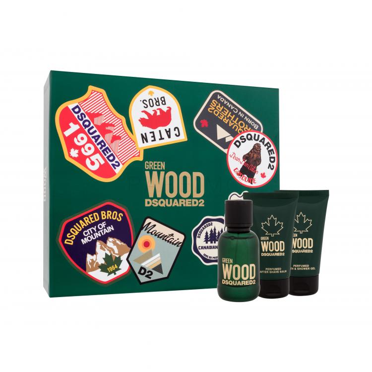 Dsquared2 Green Wood Set cadou Apă de toaletă 50 ml + gel de duș 50 ml + balsam după ras 50 ml