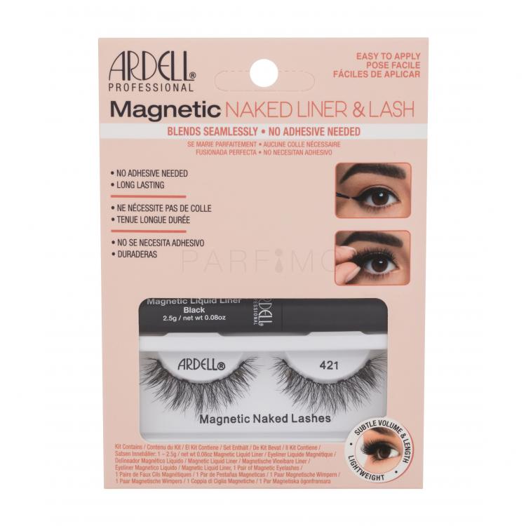 Ardell Magnetic Naked Lashes 421 Set cadou Gene false Magnetic Naked Lashes 421 1 buc + tuș de ochi Magnetic Liquid Liner 2,5 g Black