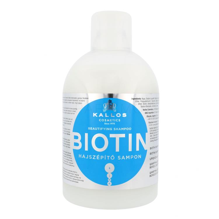 Kallos Cosmetics Biotin Șampon pentru femei 1000 ml Sticla cu defect