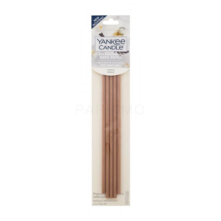 Yankee Candle Vanilla Pre-Fragranced Reed Refill Difuzoare si spray 5 buc