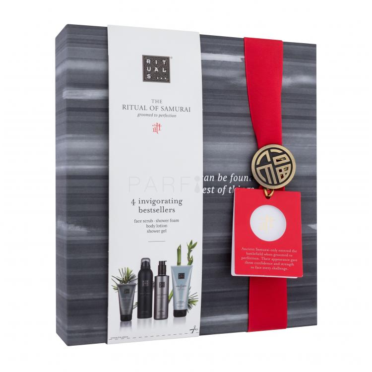 Rituals The Ritual Of Samurai Gift Set Set cadou Spumă de duș The Ritual Of Samurai 200 ml + gel de duș The Ritual Of Samurai Sport 200 ml + lapte de corp The Ritual Of Samurai Sport 250 ml + exfoliant The Ritual Of Samurai 70 ml