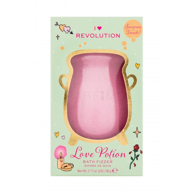 I Heart Revolution Love Spells Potion Bath Fizzer Bilă efervescentă de baie pentru femei 90 g