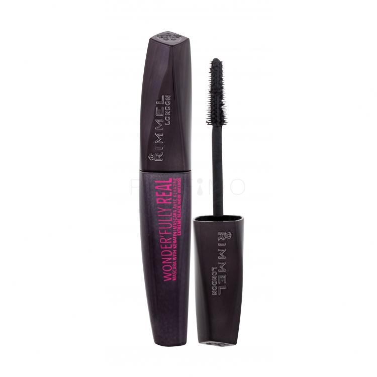 Rimmel London Wonder´Fully Real With Keratin Mascara pentru femei 11 ml Nuanţă 003 Extreme Black