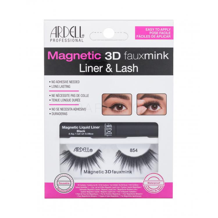 Ardell Magnetic 3D Faux Mink 854 Gene false pentru femei Nuanţă Black Set