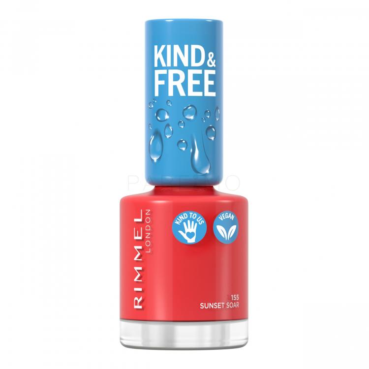 Rimmel London Kind &amp; Free Lac de unghii pentru femei 8 ml Nuanţă 155 Sunset Soar