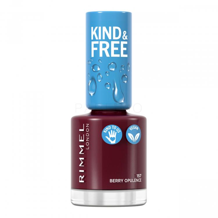 Rimmel London Kind &amp; Free Lac de unghii pentru femei 8 ml Nuanţă 157 Berry Opulence