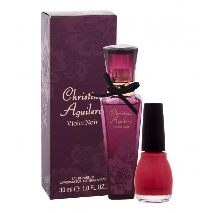 Christina Aguilera Violet Noir Set cadou Apă de parfum 30 ml + lac de unghii 15 ml