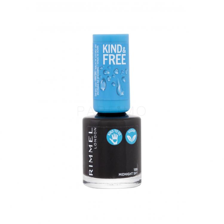 Rimmel London Kind &amp; Free Lac de unghii pentru femei 8 ml Nuanţă 159 Midnight Sky