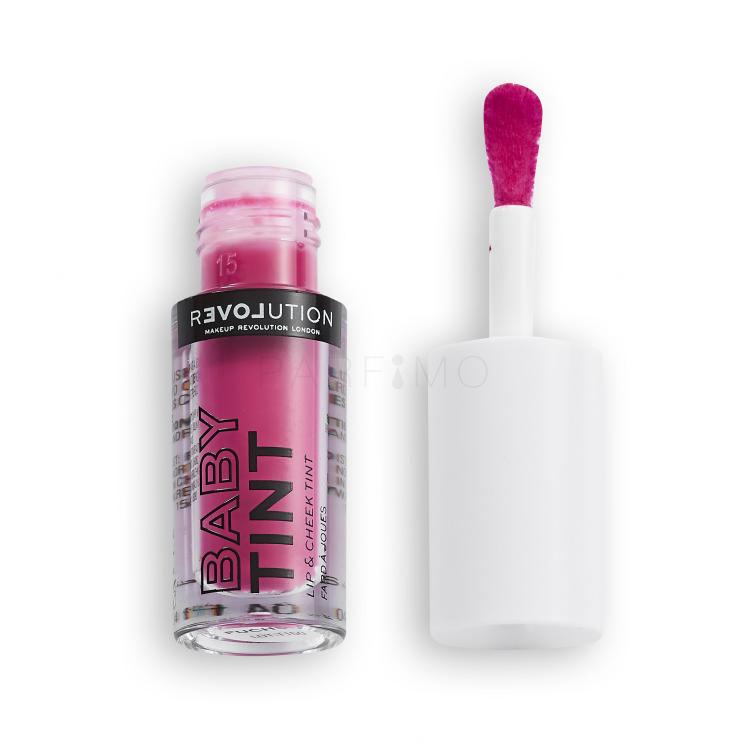 Revolution Relove Baby Tint Lip &amp; Cheek Ruj de buze pentru femei 1,4 ml Nuanţă Fuchsia