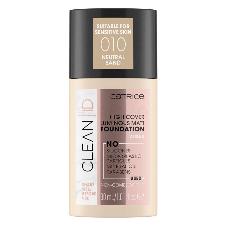 Catrice Clean ID Luminous Matt Fond de ten pentru femei 30 ml Nuanţă 010 Neutral Sand