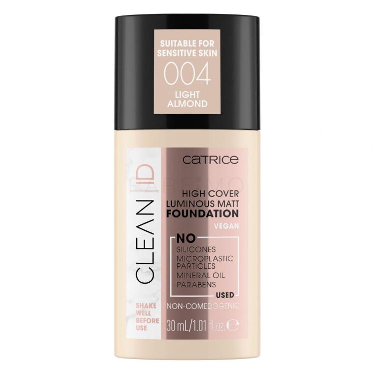 Catrice Clean ID Luminous Matt Fond de ten pentru femei 30 ml Nuanţă 004 Light Almond