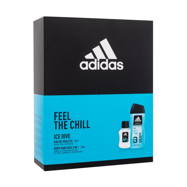 Adidas Ice Dive Set cadou Apă de toaletă 50 ml + gel de duș 250 ml Cutie cu defect