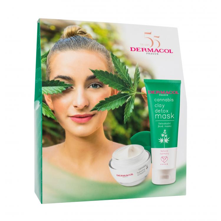 Dermacol Cannabis Gift Set Set cadou Mască de față Cannabis Clay Detox Mask 100 ml + cremă de față Cannabis Hydrating Cream 50 ml