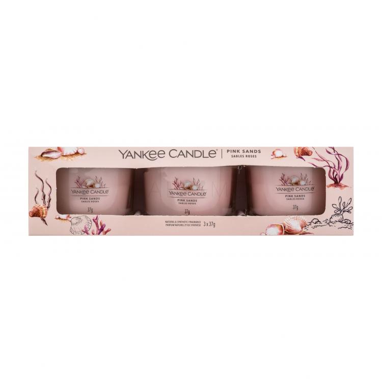 Yankee Candle Pink Sands Set cadou Lumânări parfumate 3 x 37 g