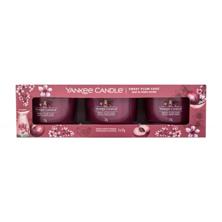 Yankee Candle Sweet Plum Sake Set cadou Lumânări parfumate 3 x 37 g