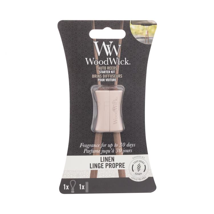 WoodWick Linen Auto Reeds Starter Kit Parfumuri de mașină 1 buc