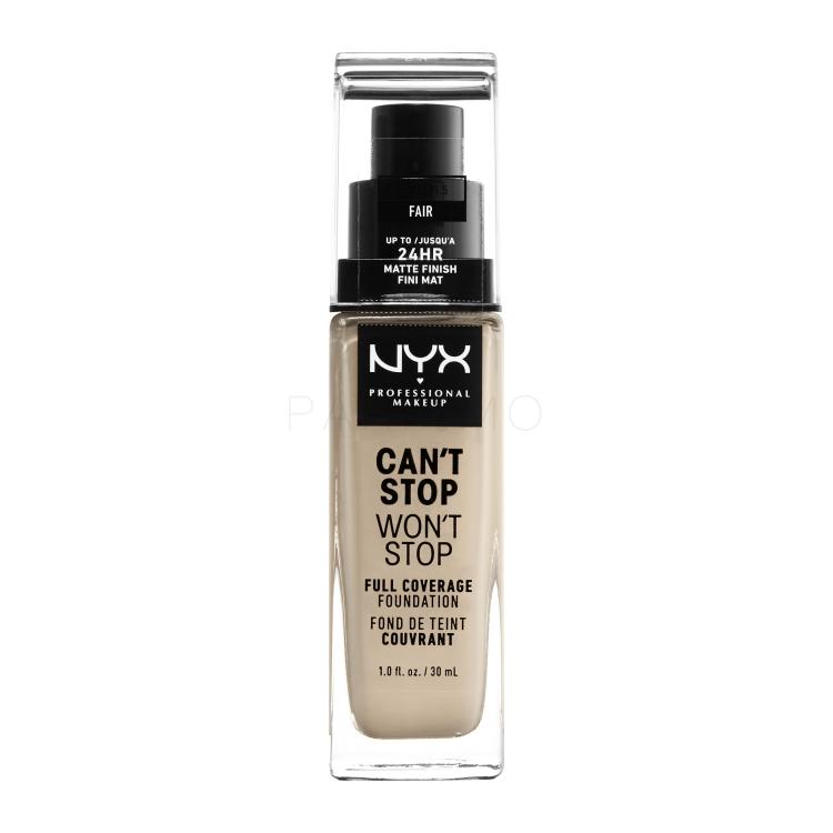 NYX Professional Makeup Can&#039;t Stop Won&#039;t Stop Fond de ten pentru femei 30 ml Nuanţă 1.5 Fair