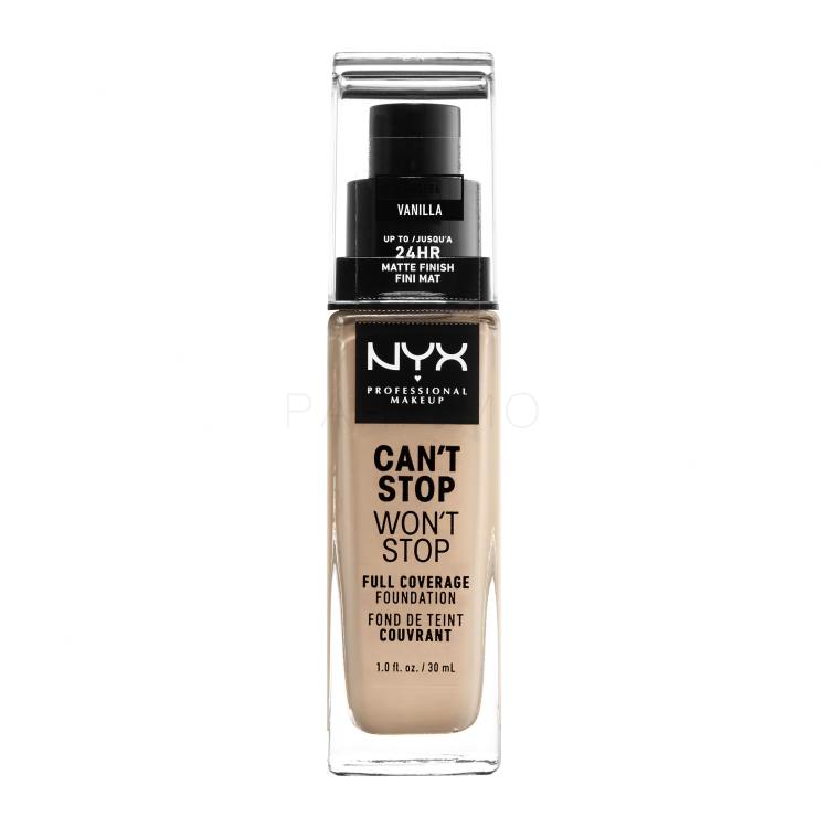 NYX Professional Makeup Can&#039;t Stop Won&#039;t Stop Fond de ten pentru femei 30 ml Nuanţă 06 Vanilla