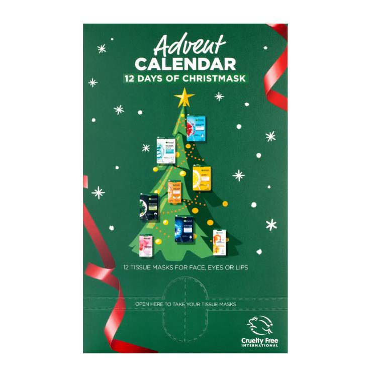 Garnier Advent Calendar 12 Days Of Christmask Set cadou Mască facială 12 buc