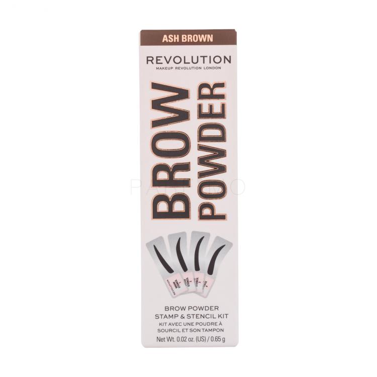 Makeup Revolution London Brow Powder Stamp &amp; Stencil Fard pentru femei 0,65 g Nuanţă Ash Brown