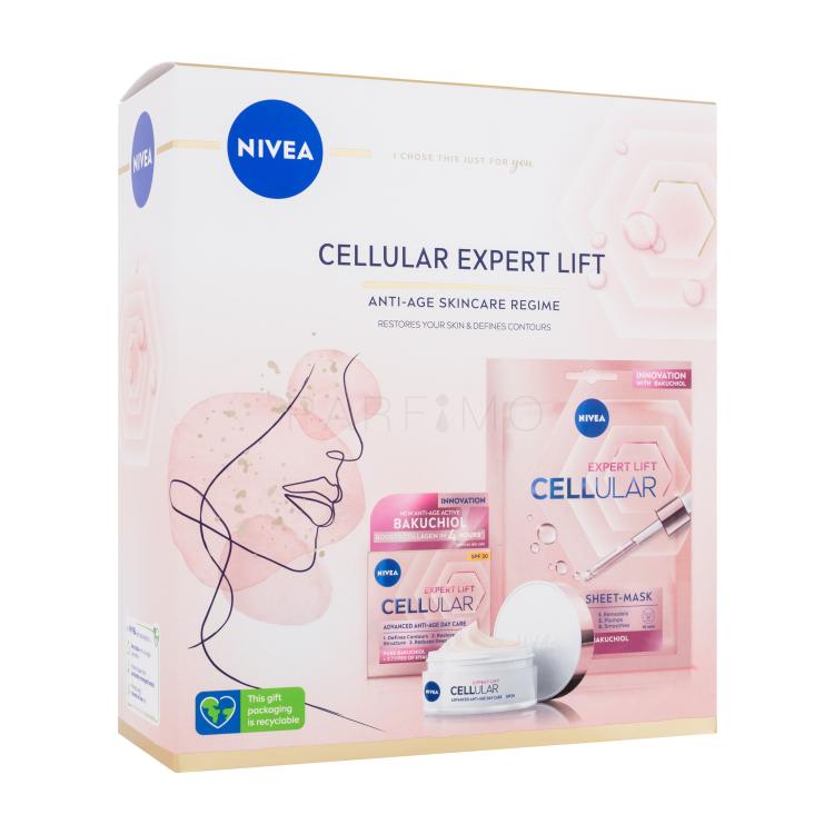 Nivea Cellular Expert Lift Set cadou Cremă de zi Cellular Expert Lift 50 ml + mască de față Cellular Expert Lift 1 buc