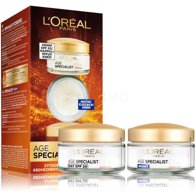 L&#039;Oréal Paris Age Specialist 65+ Set cadou Cremă de zi pentru față Age Specialist 65 SPF20 50 ml + cremă de noapte Age Specialist 65 50 ml