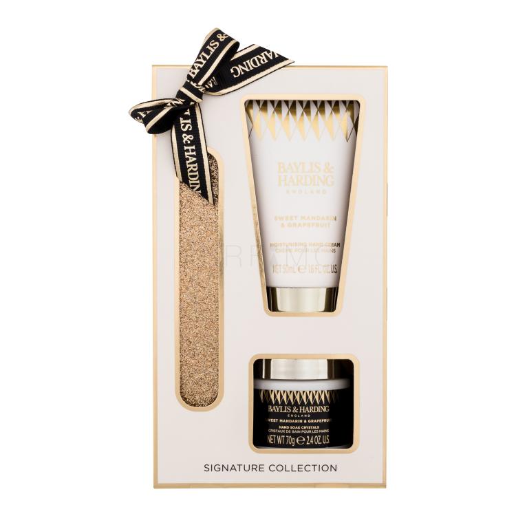 Baylis &amp; Harding Sweet Mandarin &amp; Grapefruit Signature Collection Set Set cadou Cremă de mâini Sweet Mandarin &amp; Grapefruit 50 ml + sare de baie Sweet Mandarin &amp; Grapefruit 70 g + pilă de unghii