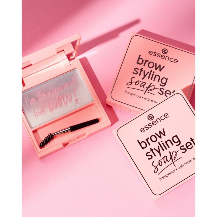 Essence Brow Styling Soap Set Gel și ceară pentru femei 3,4 g Nuanţă Transparent