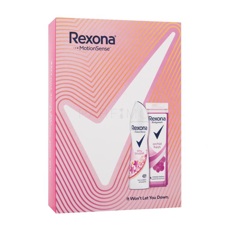 Rexona MotionSense Set cadou Gel de duș Orchid Fresh 250 ml + antiperspirant MontionSense Sexy Bouquet 150 ml