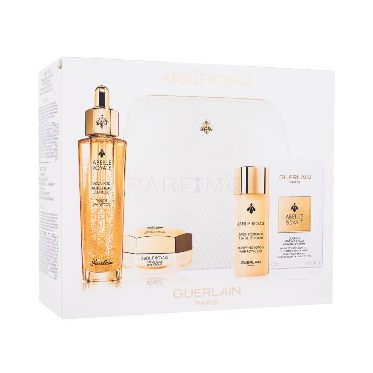 Guerlain Abeille Royale Age-Defying Programme: Oil, Serum, Lotion, Cream Set cadou Ser ulei facial Abeille Royale Advanced Youth Watery Oil 50 ml + ser facial Abeille Royale Double R Renew &amp; Repair Serum 7 x 0,6 ml + tonic facial Abeille Royale Fortifying Lotion With Royal Jelly 40 ml + cremă de zi 