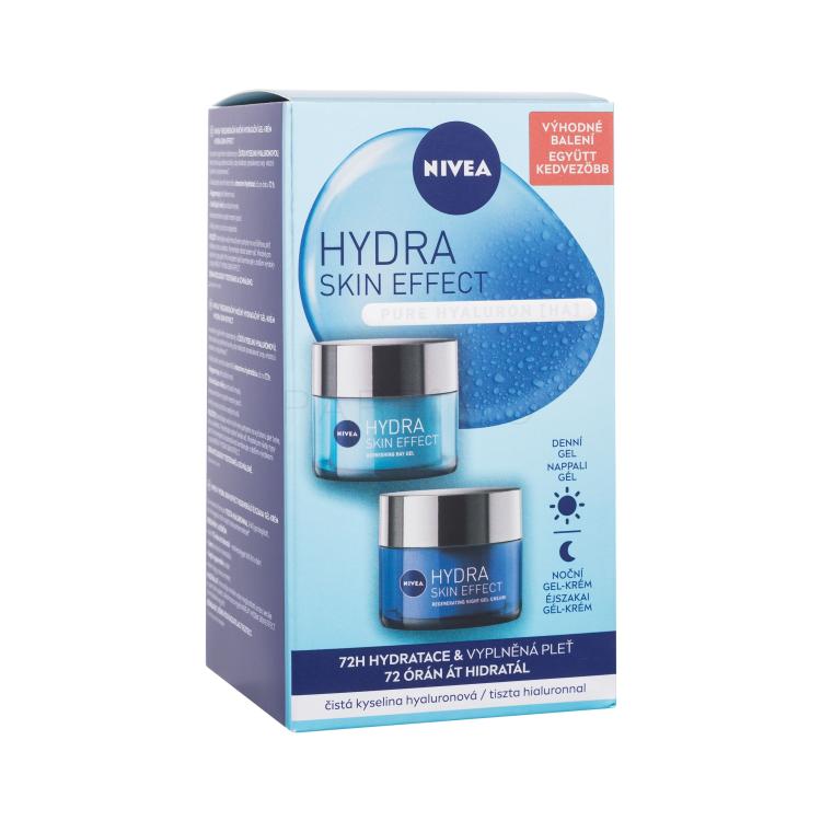 Nivea Hydra Skin Effect Duo Pack Set cadou Gel facial de zi Hydra Skin Effect 50 ml + gel facial de noapte Hydra Skin Effect 50 ml