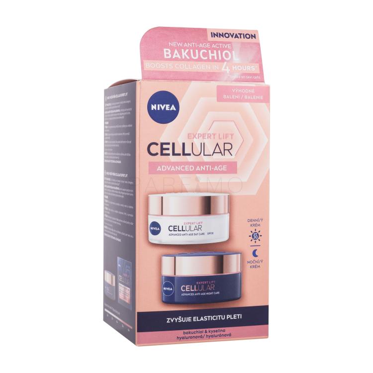 Nivea Cellular Expert Lift Advanced Anti-Age Duo Pack Set cadou Cremă de zi pentru față Cellular Expert Lift Advanced Anti-Age Day Care 50 ml + cremă de noapte pentru față Cellular Expert Lift Advanced Anti-Age Night Care 50 ml