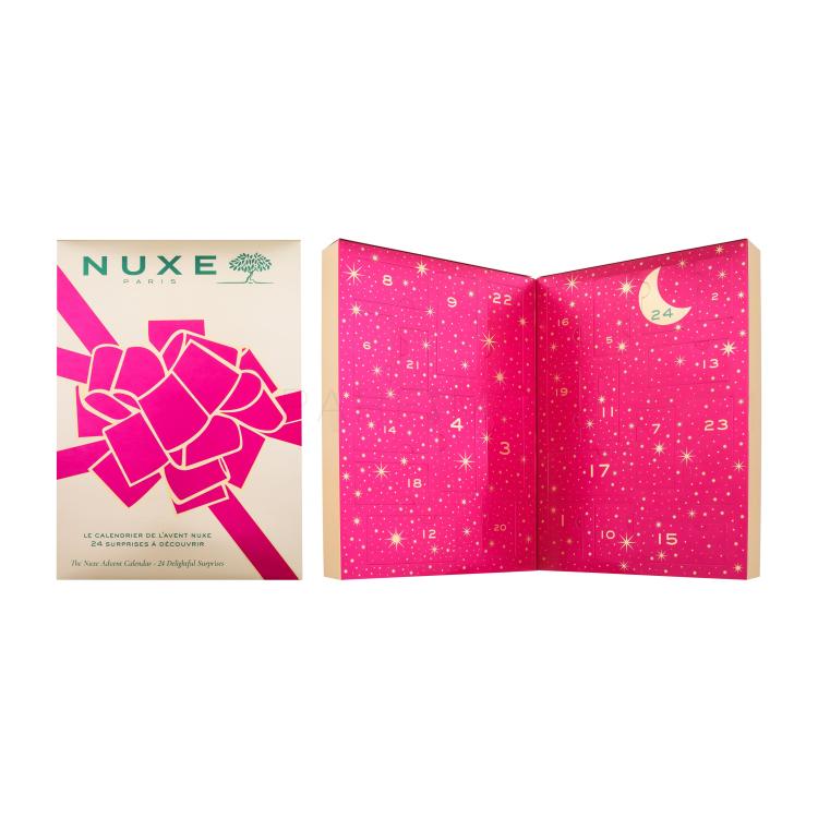 NUXE The Nuxe Advent Calendar Set cadou Ulei uscat 4 buc + apă de parfum 2 buc + balsam de buze 1 buc + săpun de mâini 1 buc + cremă de mâini 1 buc + peeling 1 buc + ulei de duș 1 buc + loțiune de corp 1 buc + cremă de zi pentru față 5 buc + gel pentru curățarea feței 1 buc + balsam pentru față 1 bu