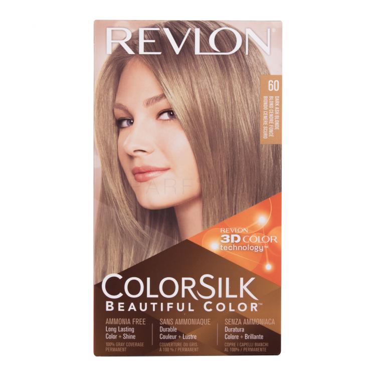 Revlon Colorsilk Beautiful Color Vopsea de păr pentru femei 59,1 ml Nuanţă 60 Dark Ash Blonde Cutie cu defect