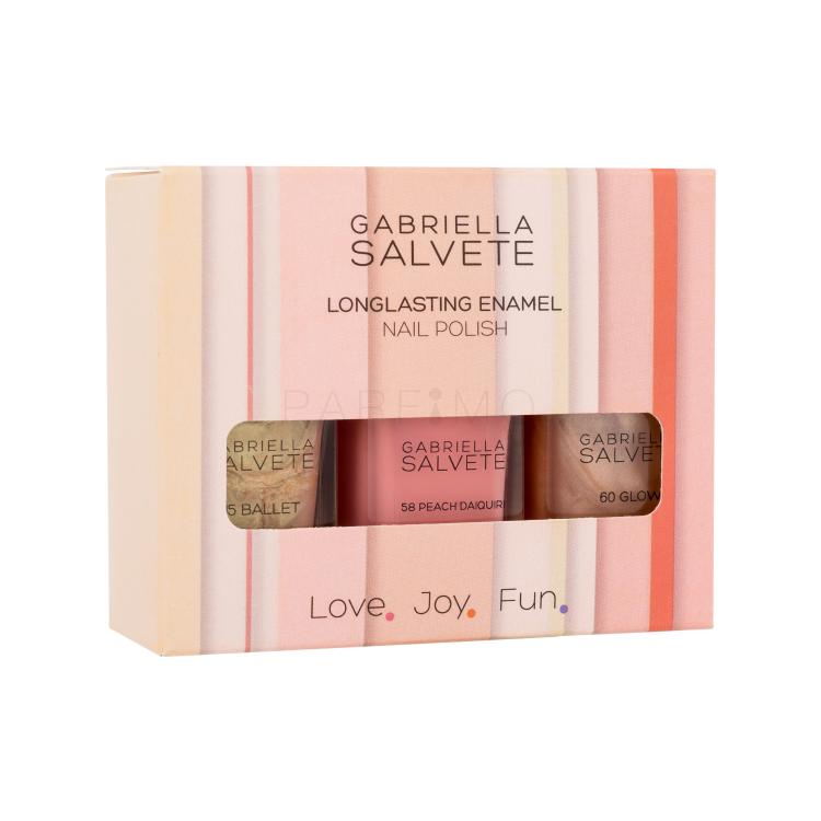 Gabriella Salvete Longlasting Enamel Nail Polish Set Set cadou Lac de unghii Longlasting Enamel 11 ml 45 Ballet + lac de unghii Longlasting Enamel 11 ml 58 Peach Daiquiri + lac de unghii Longlasting Enamel 11 ml 60 Glow