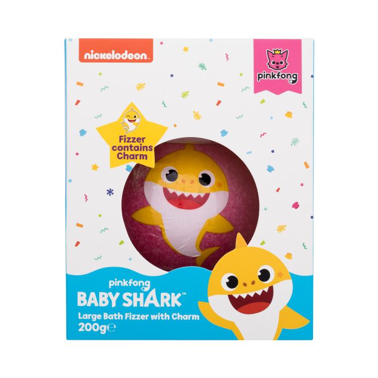 Pinkfong Baby Shark Bath Fizzer Pink Bilă efervescentă de baie pentru copii 200 g