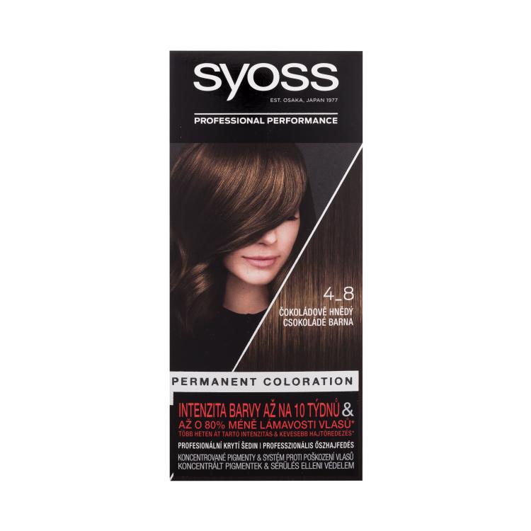 Syoss Permanent Coloration Vopsea de păr pentru femei 50 ml Nuanţă 4-8 Chocolate Brown