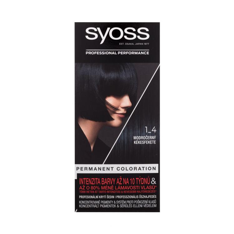 Syoss Permanent Coloration Vopsea de păr pentru femei 50 ml Nuanţă 1-4 Blue Black