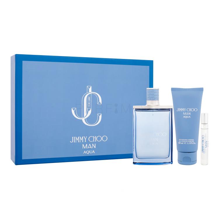 Jimmy Choo Man Aqua Set cadou Apă de toaletă 100 ml + apă de toaletă 7,5 ml + gel de duș 100 ml