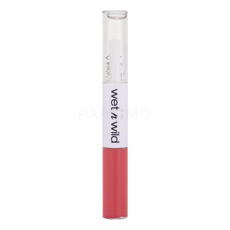 Wet n Wild MegaLast Lock &#039;N&#039; Shine Lip Color + Gloss Ruj de buze pentru femei 4 ml Nuanţă Shining Hibiscus