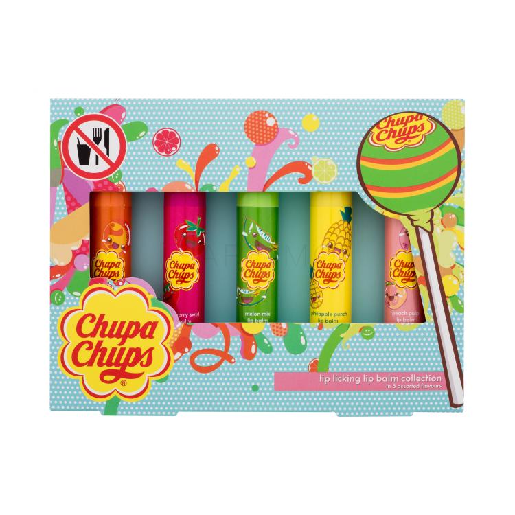 Chupa Chups Lip Balm Lip Licking Collection Set cadou Balsam de buze 5 x 4 g