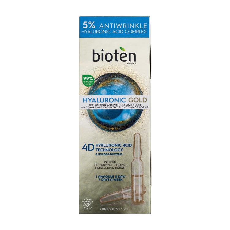 Bioten Hyaluronic Gold Replumping Antiwrinkle Ampoules Ser facial pentru femei 7x1,3 ml