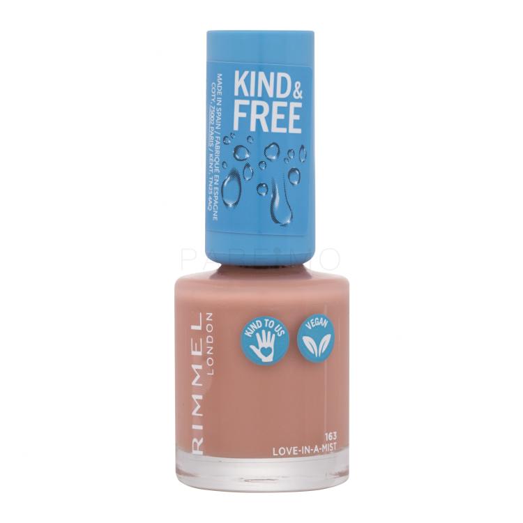 Rimmel London Kind &amp; Free Lac de unghii pentru femei 8 ml Nuanţă 163 Love-In-A-Mist