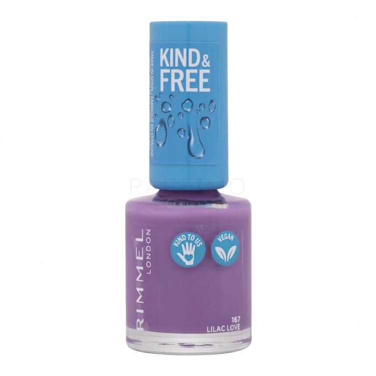 Rimmel London Kind &amp; Free Lac de unghii pentru femei 8 ml Nuanţă 167 Lilac Love