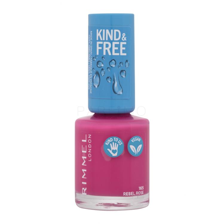 Rimmel London Kind &amp; Free Lac de unghii pentru femei 8 ml Nuanţă 165 Rebel Rose