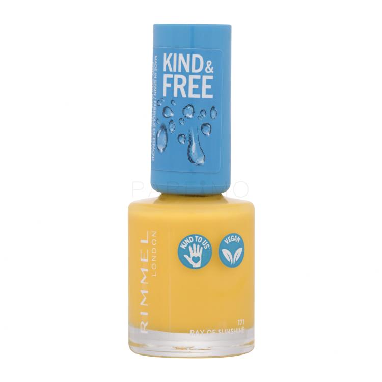 Rimmel London Kind &amp; Free Lac de unghii pentru femei 8 ml Nuanţă 171 Ray Of Sunshine