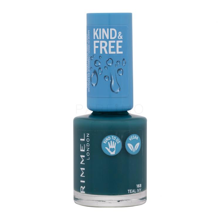 Rimmel London Kind &amp; Free Lac de unghii pentru femei 8 ml Nuanţă 168 Teal Ivy