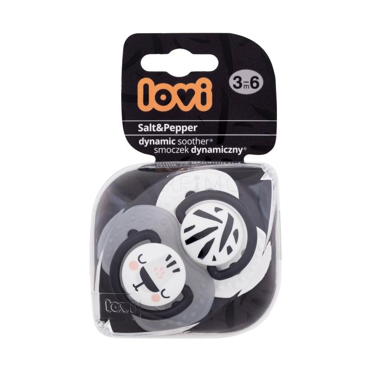 LOVI Salt&amp;Pepper Dynamic Soother 3-6m Suzete pentru copii 2 buc