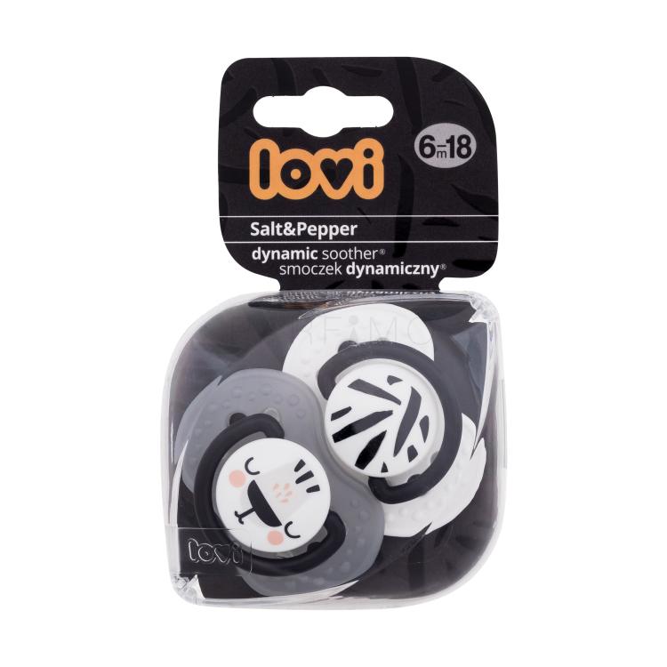 LOVI Salt&amp;Pepper Dynamic Soother 6-18m Suzete pentru copii 2 buc